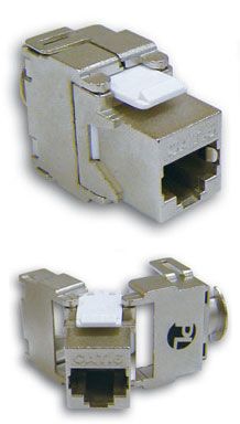 105524010 - Ổ cắm mạng Cat5e 180° đúc, chông nhiễu, chuẩn kép IDC