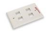 121824010 - Premium Line USA III Faceplate, 90° Entry, 70x115, Integral molding, w/o icon, 4-Port, white