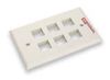 121826010 - Premium Line USA III Faceplate, 90° Entry, 70x115, Integral molding, w/o icon, 6-Port, white