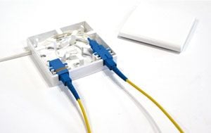 252311021 - Hộp đấu nối quang 86x86 SC cổng đơn, màu trắng