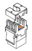 1051210XX - Ổ cắm mạng Cat5e 180°, không chống nhiễu, chuẩn kép IDC, màu trắng, đỏ, vàng, xanh lá, xanh