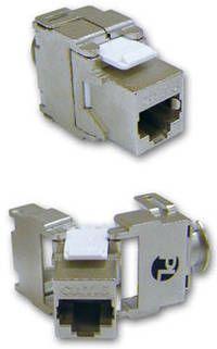 106524010 - Ổ cắm mạng Cat6 180° đúc, chống nhiễu, chuẩn kép IDC