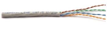 206141115 - Cáp mạng U/UTP CAT6, 23AWG, lõi đồng đặc, 4 đôi, 305m, vỏ PVC, màu xám