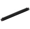 176144812 - Thanh đấu nối cáp đồng Cat6 180°, không chống nhiễu, có 48 cổng lắp sẵn , 1U, có 2 thanh quản lý cáp, chuẩn kép IDC, màu đen