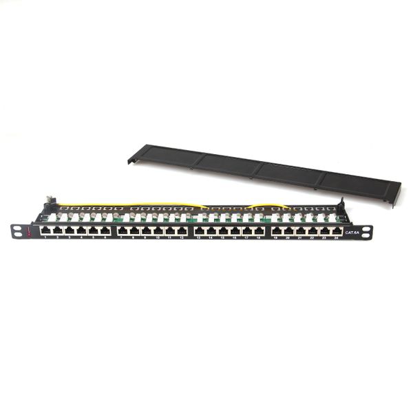 179212412 - Premium Line Category 6A 90° 1U Shielded Patch Panel, Dual Type IDC, 24 Ports, Black