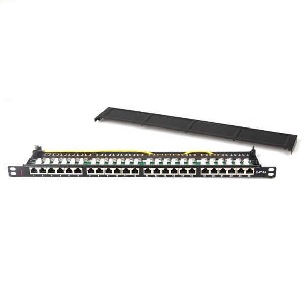 179212419 - Premium Line Category 6A 90° 1U Shielded Patch Panel, Dual Type IDC, 24 Ports, RAL7035