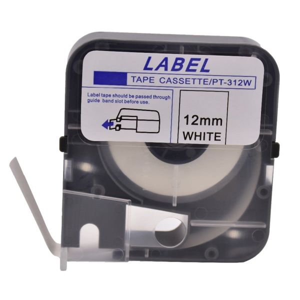 PT-312W  Nhãn in Max 12mm, màu trắng, dài 8m
