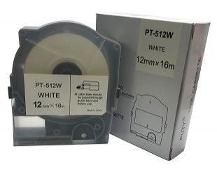 PT-512W  Nhãn in Max 12mm, màu trắng, dài 16m