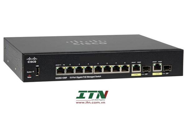 SG350-10MP-K9 - Cisco SG350-10MP 10-Port Gigabit PoE Managed Switch