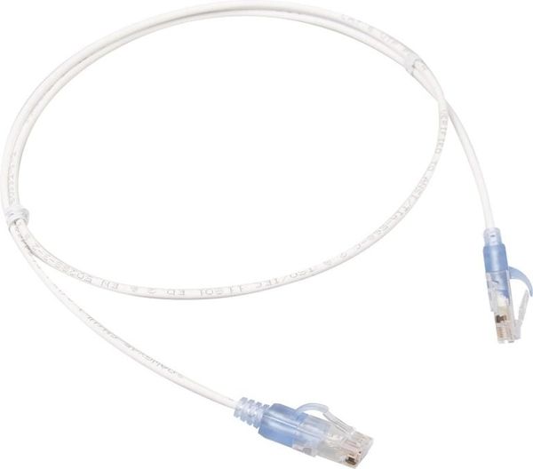 18692010X - Dây nhảy cáp UTP CAT6 dạng dây bện loại mỏng, 30 AWG, 1m  , vỏ LSOH, màu trắng
