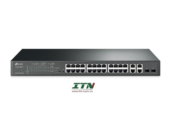 T1500-28PCT - 24-Port 10/100Mbps + 4-Port Gigabit Smart PoE+ Switch
