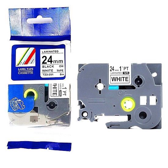TZ2-251 nhãn TZ2 tiêu chuẩn - Chữ đen trên nền trắng, 24mm