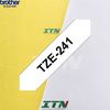 Nhãn in tiêu chuẩn brother Tze-241 18mm chữ đen nền trắng