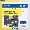 Nhãn in tiêu chuẩn brother Tze-651 24mm chữ đen nền vàng