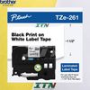 Nhãn in tiêu chuẩn brother Tze-261 36mm chữ đen nền trắng