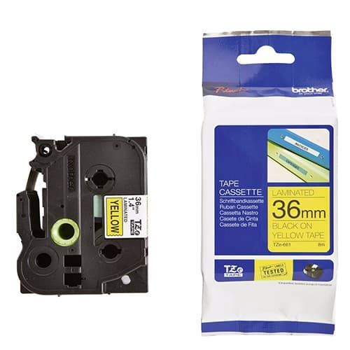 TZE-661 Nhãn tiêu chuẩn - Chữ đen trên nền vàng 36mm