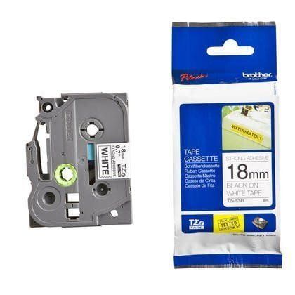 TZE-S241 Nhãn siêu dính - Chữ đen trên nền trắng 18mm
