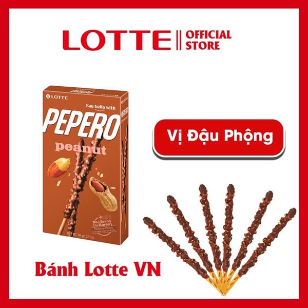 Bánh que Pepero Lotte Hàn Quốc vị peanut (32g)