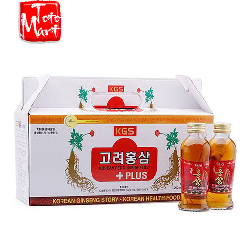 Hộp nước hồng sâm có củ KGS (120ml x 10 chai)