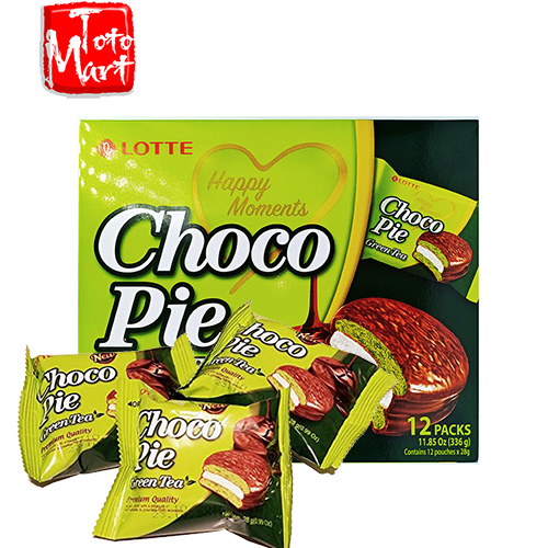 Bánh Chocopie Lotte Hàn Quốc vị trà xanh (12 cái)