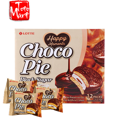 Bánh Chocopie Lotte Hàn Quốc vị trà sữa đường đen (12 cái)