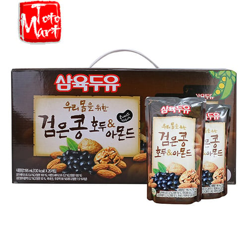 Thùng sữa óc chó hạnh nhân Sahmyook Hàn Quốc (20 túi x 195ml)