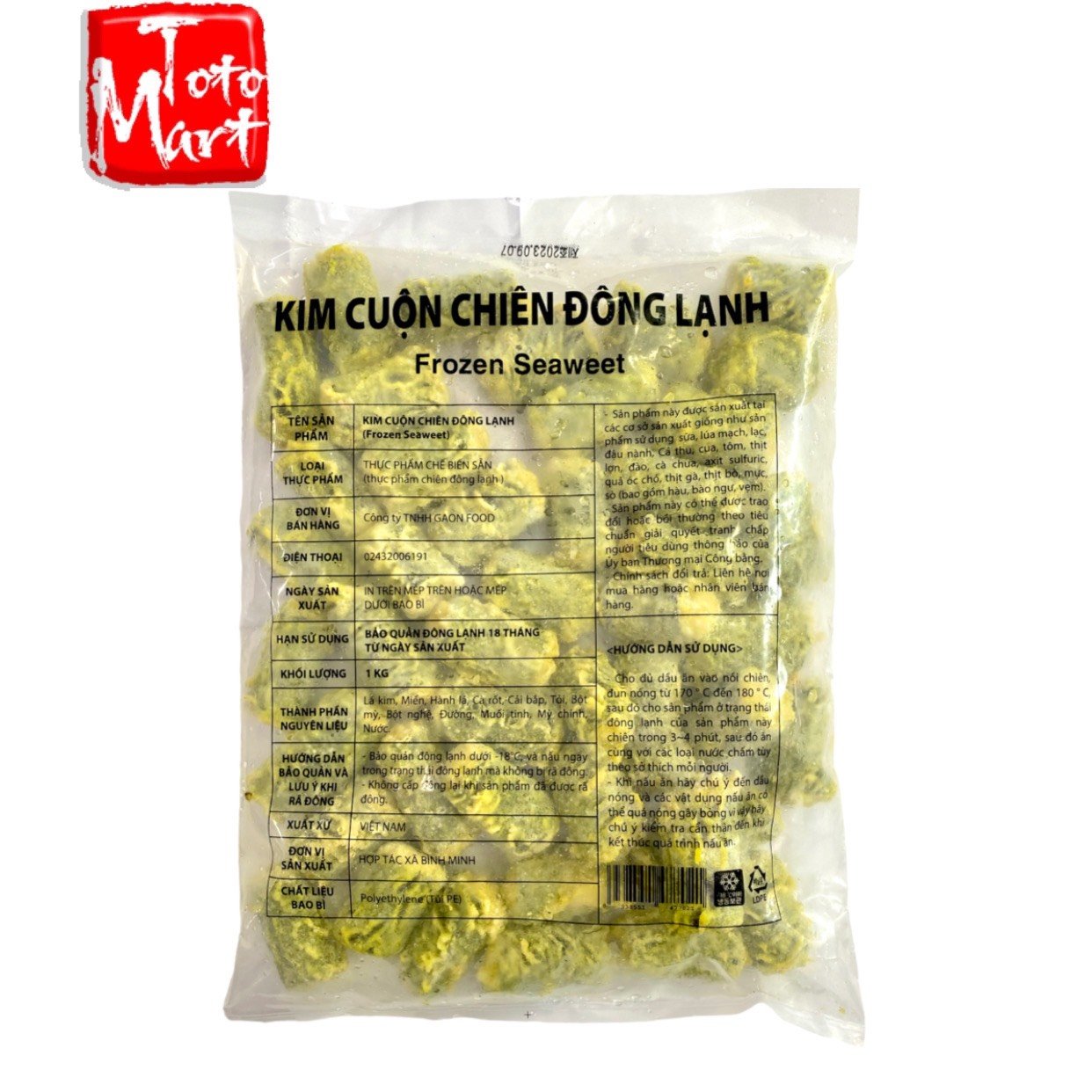 Rong biển cuộn miến chiên giòn (1kg)