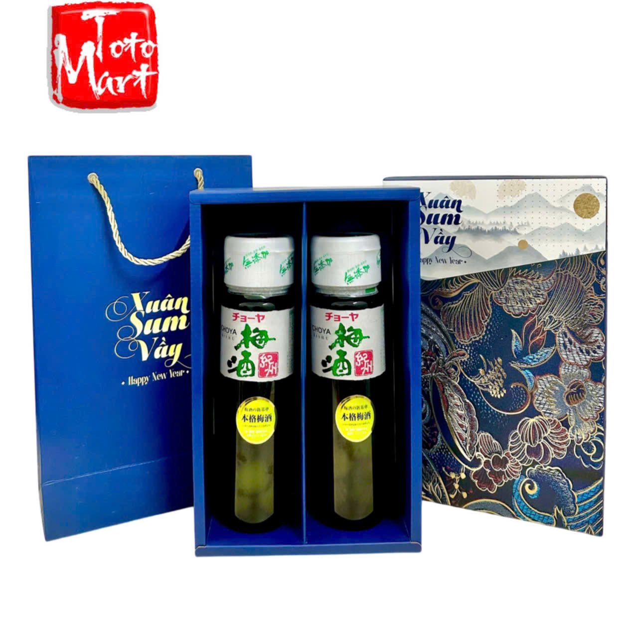 Set quà 2 chai Rượu mơ xanh Choya