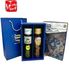 Set quà 2 chai Rượu mơ xanh và Rượu mơ vàng Choya