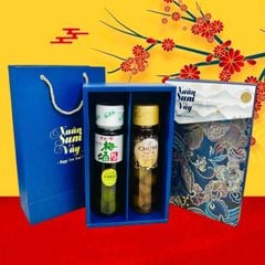 Set quà 2 chai Rượu mơ xanh và Rượu mơ vàng Choya