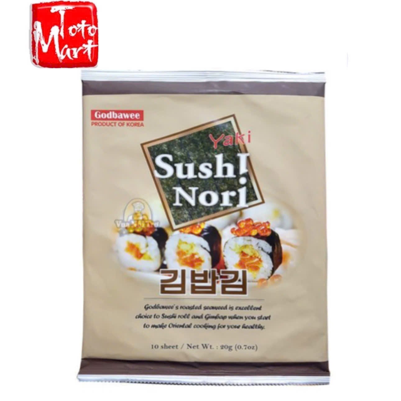 Rong biển cuộn cơm Sushi Nori Godbawee (10 lá)