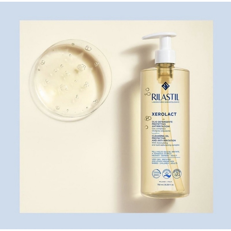 Dầu Tắm Làm Sạch, Dưỡng Ẩm, Làm Sáng Da Rilastil Xerolact Cleansing Oil 750Ml
