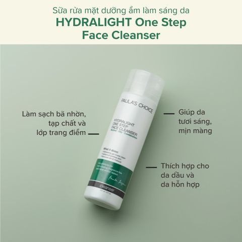 Sữa Rửa Mặt Dưỡng Ẩm Làm Sáng Da Paula Choice's Hydralight One Step Face Cleanser