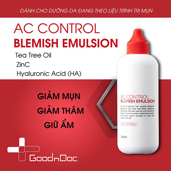 Serum Cân Bằng Da, Giảm Sưng Viêm Goodndoc Ac Control Blemish Emulsion 150ml