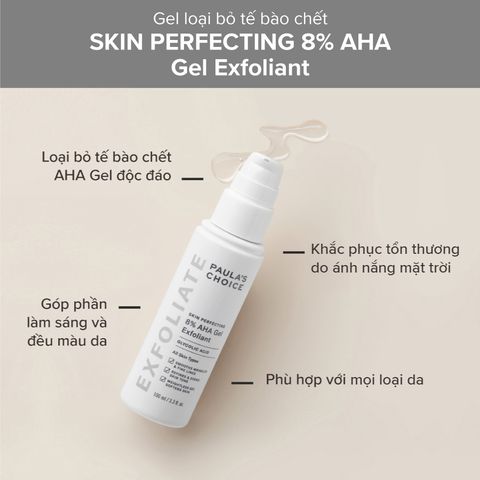 Gel Loại Bỏ Tế Bào Chết Hóa Học Paula's Choice Skin Perfecting 8% Aha Gel Exfoliant