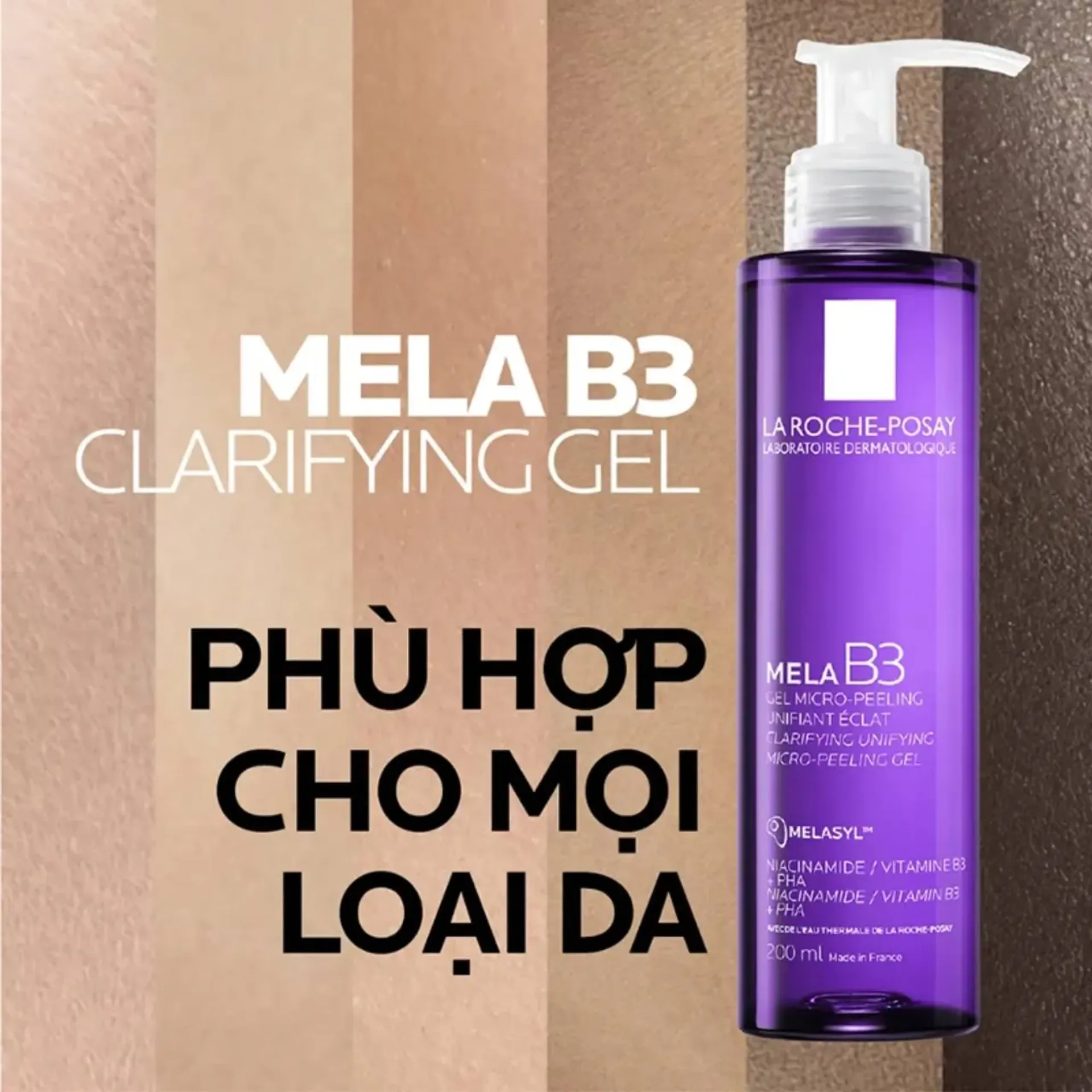 Sữa rửa mặt La Roche-Posay Mela B3 Gel Micro-Peeling Clarifying mờ thâm nám, dưỡng da sáng và đều màu