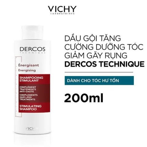 Dầu gội tăng cường giúp giảm gãy rụng Vichy Dercos Technique Energising Shampoo Targets Hairloss