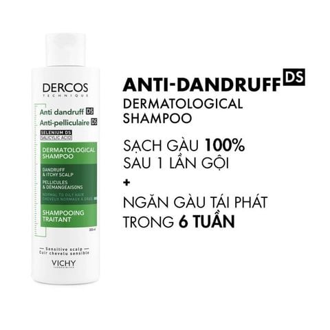Dầu Gội Giảm Gàu Cho Da Đầu Nhạy Cảm Vichy Dercos Anti-Dandruff - Sensitive Scalp Shampoo