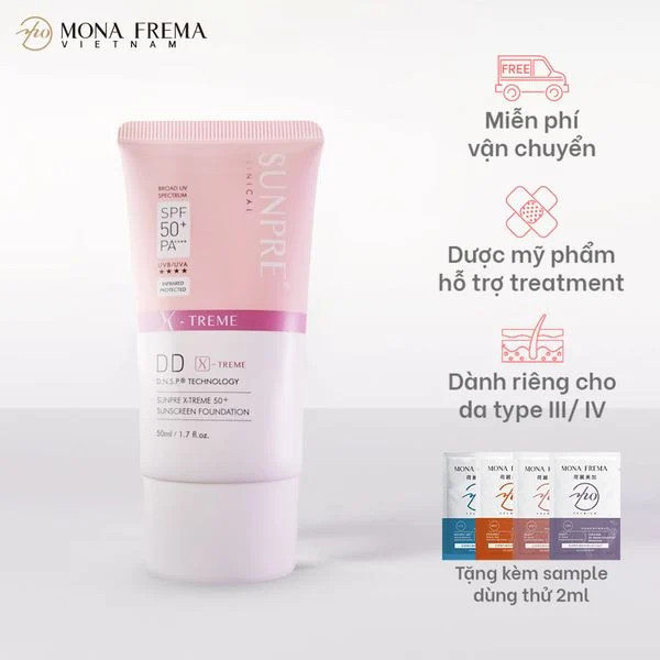 Kem Chống Nắng Monafrema SUNPRE DD X-Treme 50+ Sunscreen Foundation 50ML