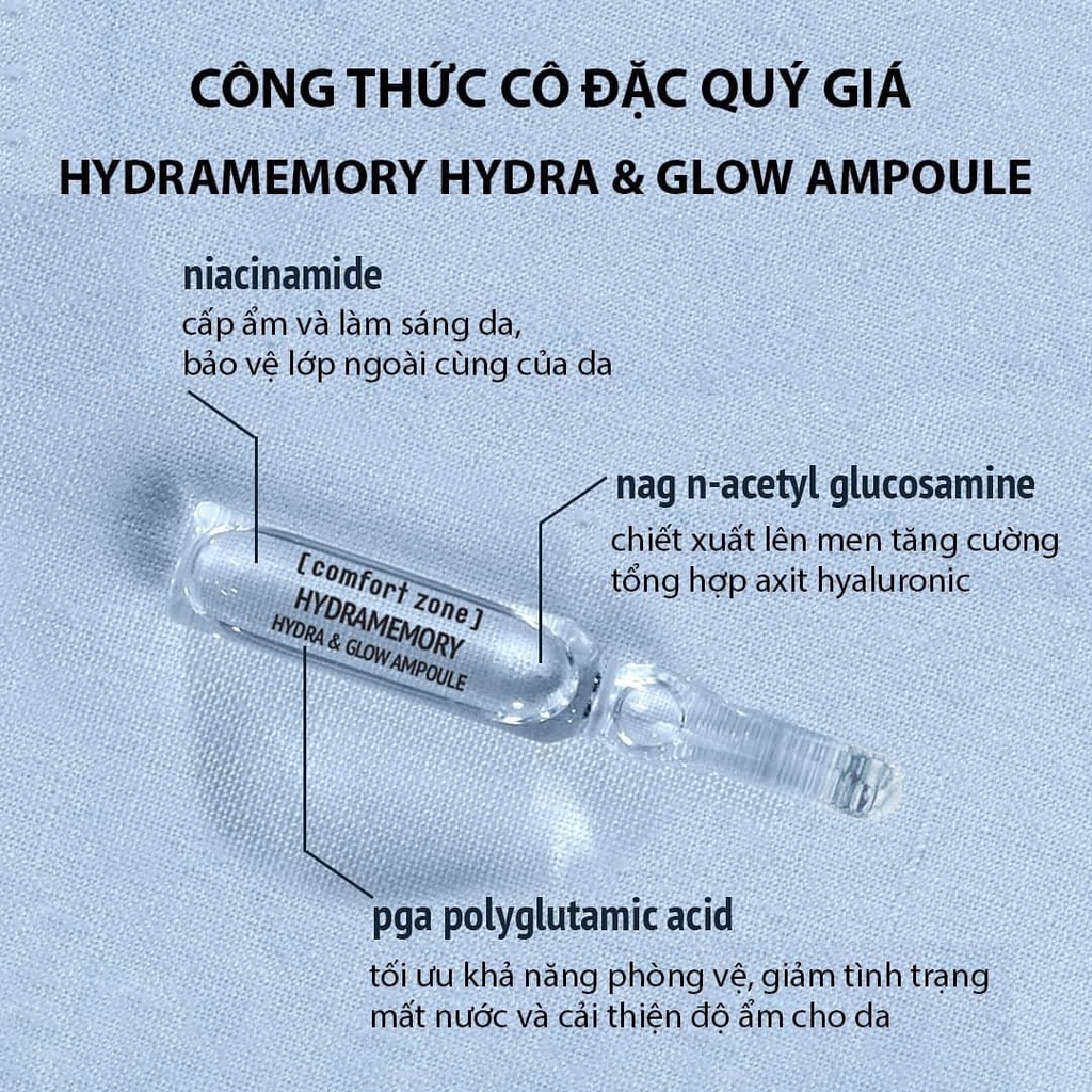 HYDRAMEMORY HYDRA & GLOW AMPOULE - Tinh chất cấp ẩm và làm sáng da