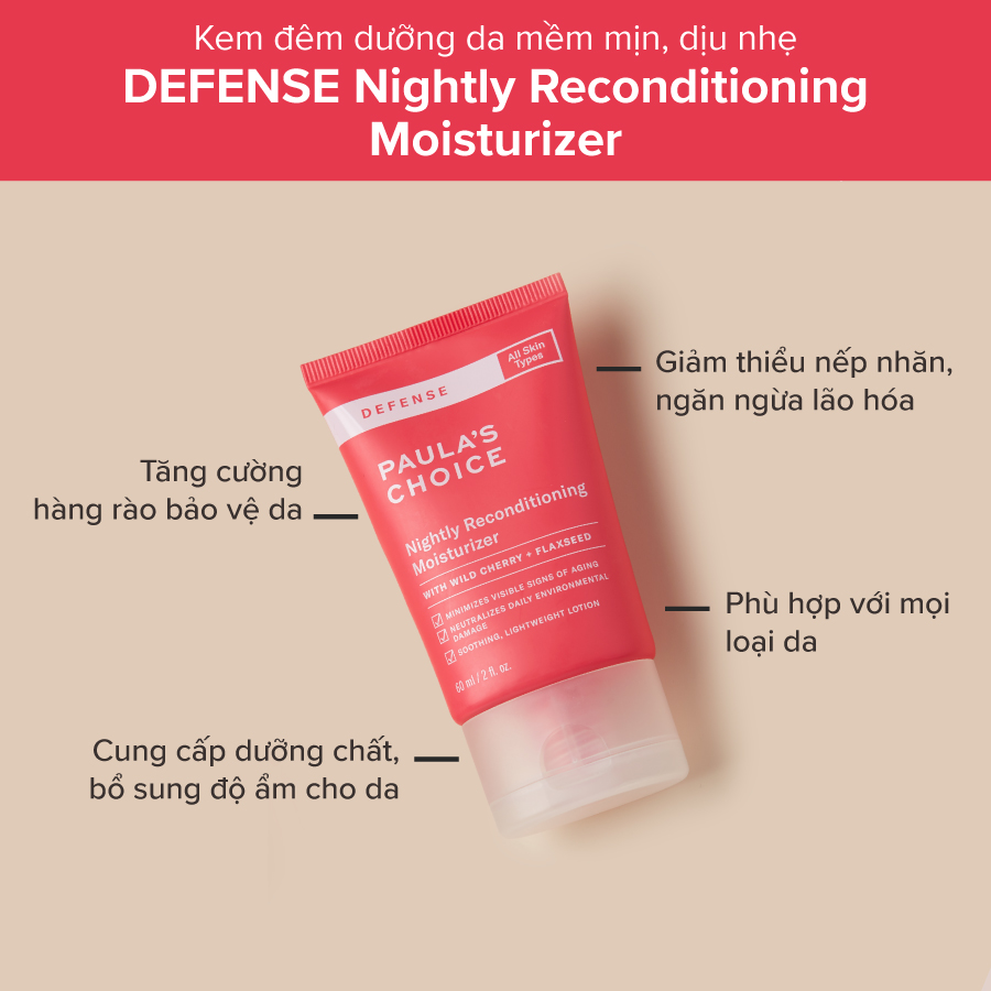 Kem Dưỡng Ẩm Khôi Phục Và Tái Tạo Da Paula's Choice Defense Nightly Reconditioning Moisturizer