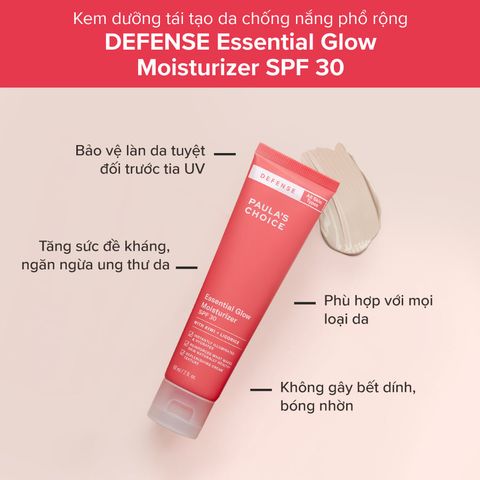 Kem Dưỡng Tái Tạo Da Chống Nắng Phổ Rộng Paula's Choice Defense Essential Glow Moisturizer Broad Spectrum Spf 30