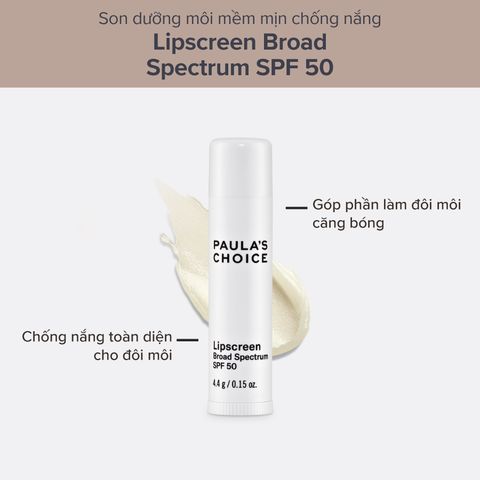 Son Dưỡng Môi Mềm Mịn Chống Nắng Paula's Choice Lipscreen Broad Spectrum Spf 50