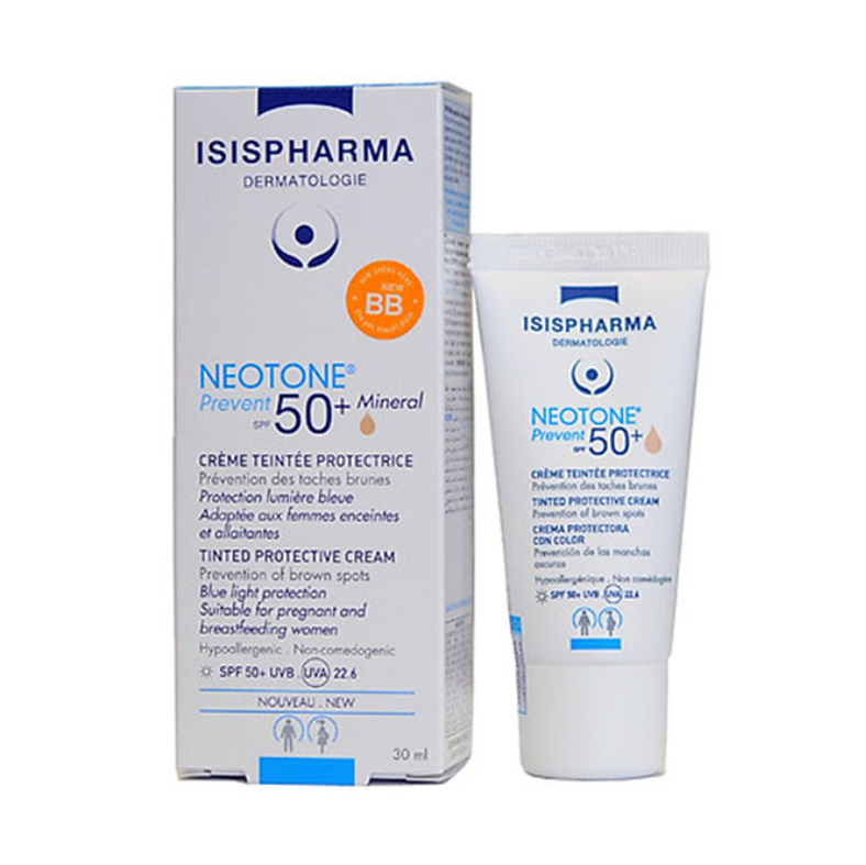 IsisPharma Neotone Prevent SPF50 + Light Tint (Kem chống nắng che khuyết điểm)