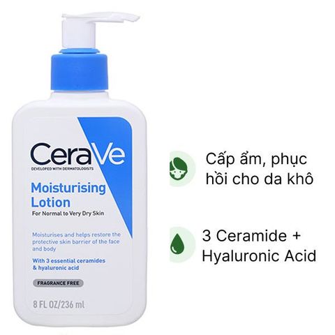 Sữa dưỡng ẩm da CeraVe Moisturising Lotion dành cho da thường, da khô và rất khô