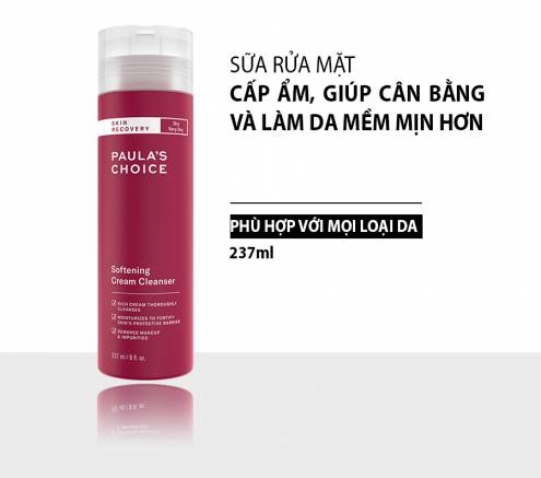 Sữa Rửa Mặt Không Cồn, Cân Bằng Ẩm - Paula’s Choice Skin Recovery Softening Cream Cleanser