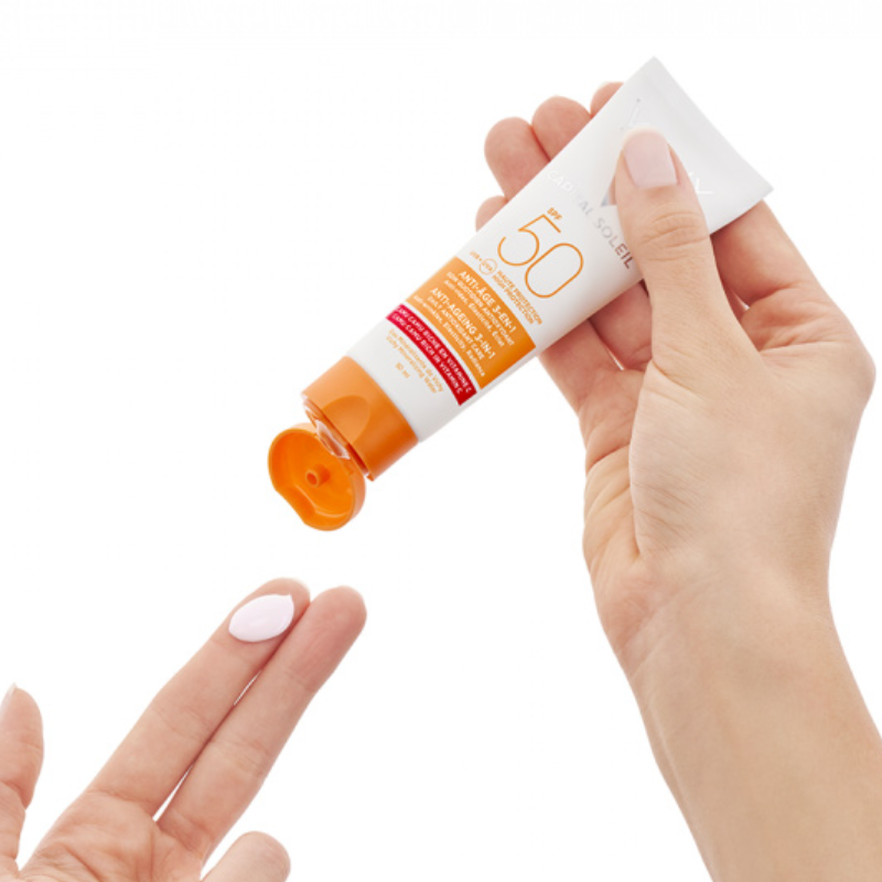 Kem chống nắng ngăn ngừa lão hóa da Vichy Capital Soleil Anti-Ageing 3-In-1 SPF 50