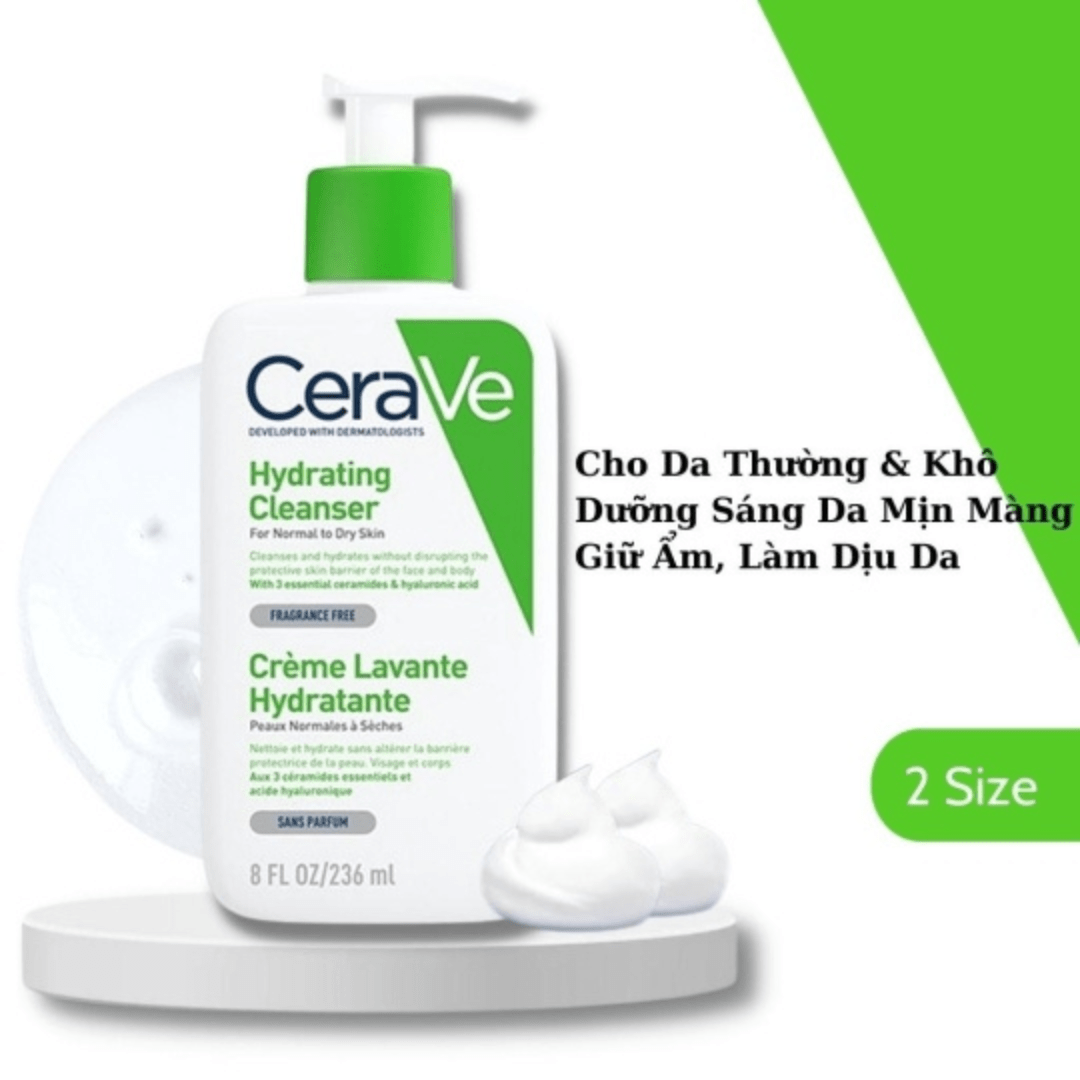 Sữa Rửa Mặt CeraVe Cho Da Thường Đến Khô 473ml Hydrating Cleanser