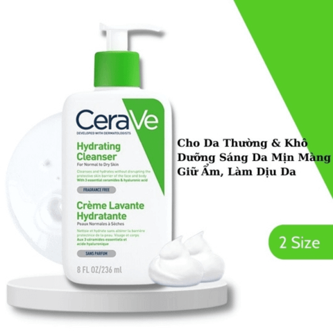 Sữa Rửa Mặt CeraVe Cho Da Thường Đến Khô 473ml Hydrating Cleanser
