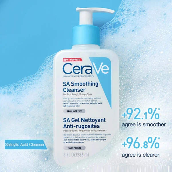 Sữa rửa mặt CeraVe SA Smoothing Cleanser dịu nhẹ dành cho da nhạy cảm